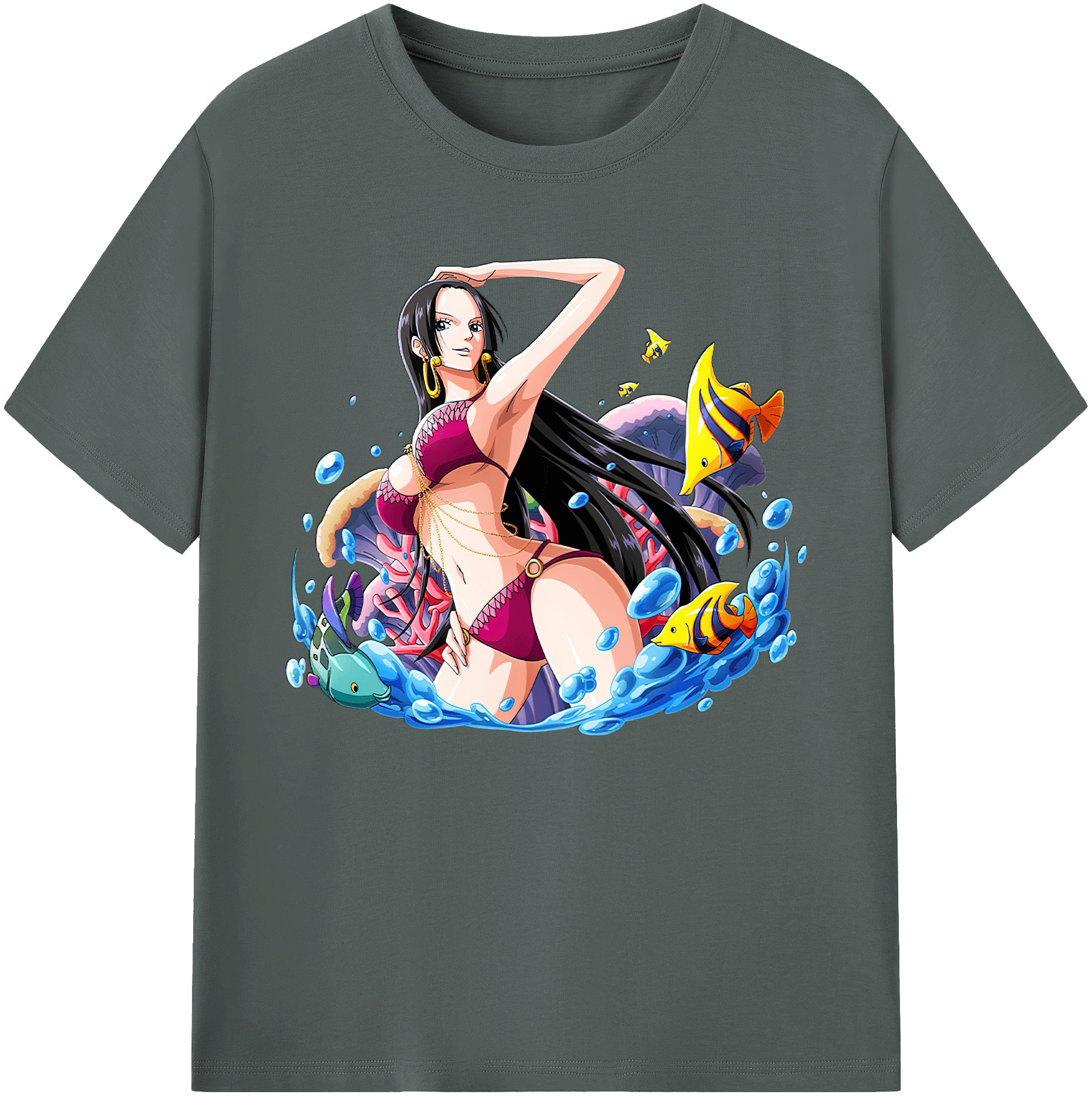 ワンピース ボア・ハンコック ONE PIECE Boa·Hancock 綿100％ メンズ半袖Tシャツ｜肌触りやわらか＆通気性